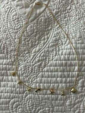 Gold Seashell Charm Necklace
